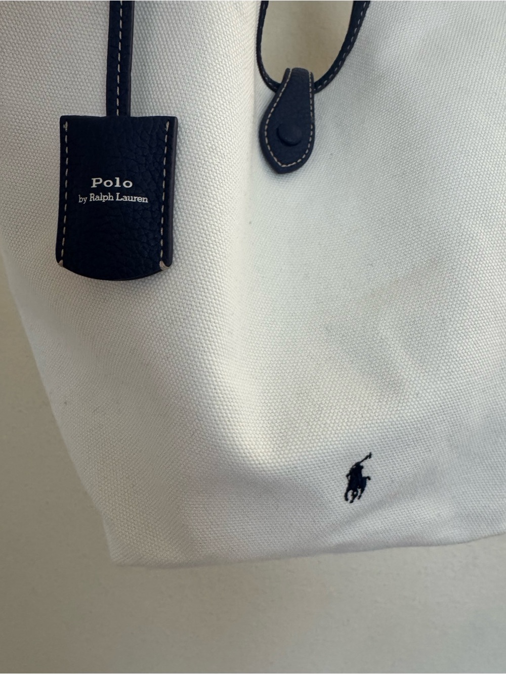 Polo by Ralph Lauren White & Navy Medium Play tote Bag - Picture 3 of 6